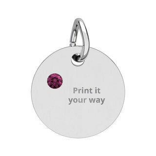 Engravable Birthstone Circle Charm — Personalized Initials or Message, product image 2 of 24
