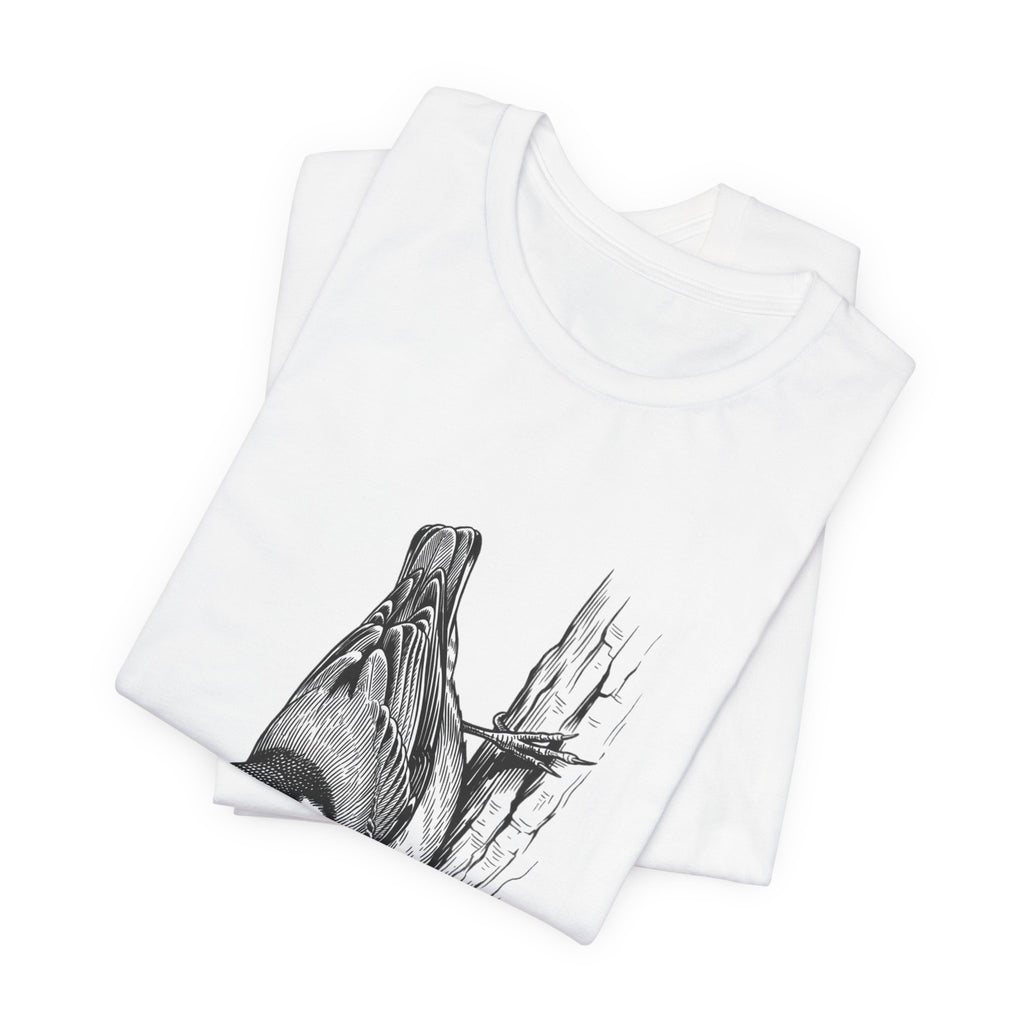 Vintage Naturalist Owl Illustration T-Shirt | Birdwatching, Monochrome