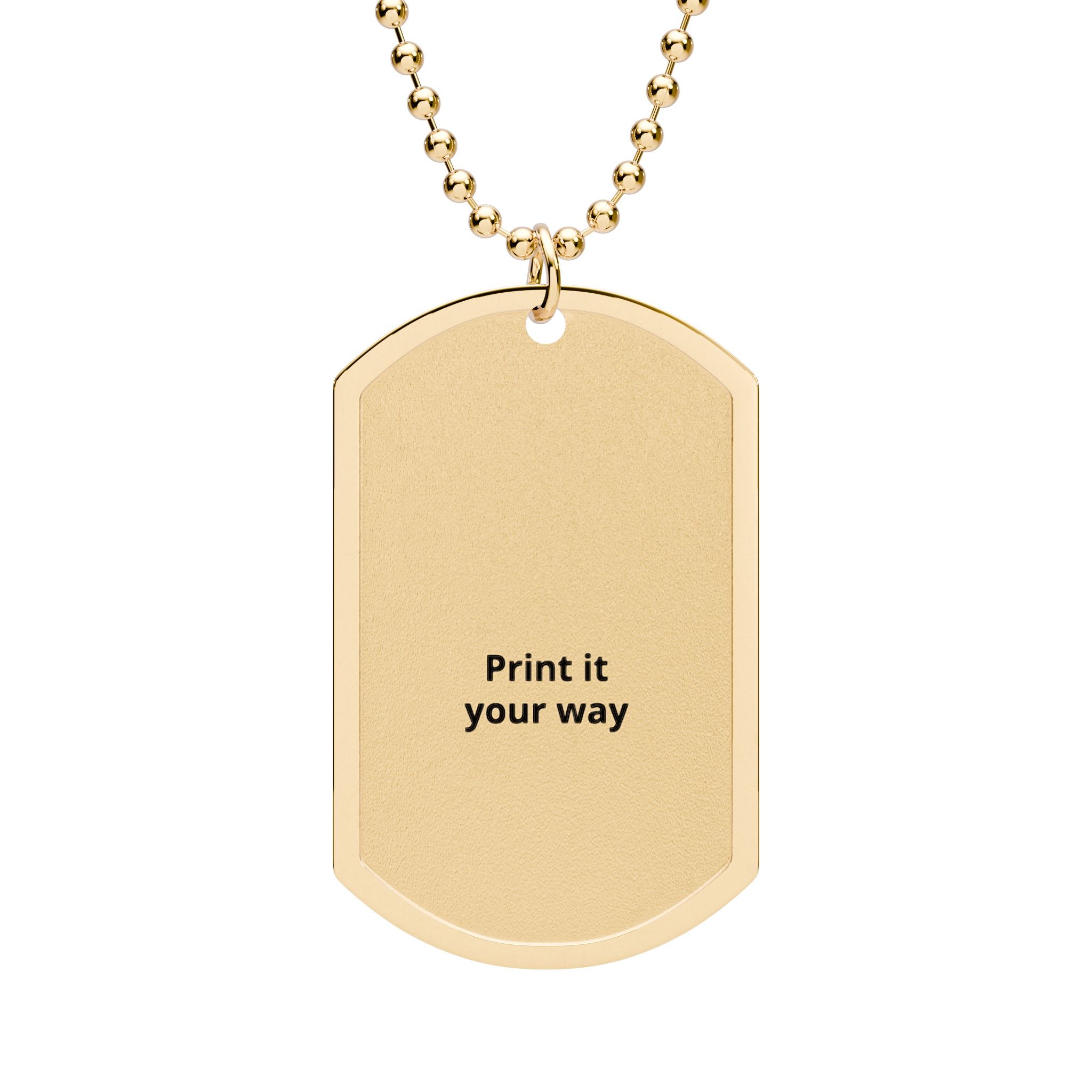 Custom Gold Dog Tag Necklace — Personalized Engraved Pendant