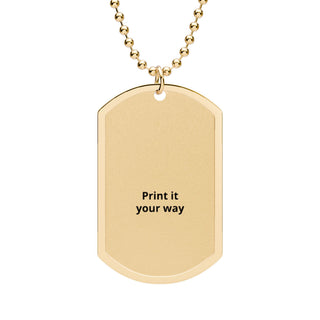 Custom Gold Dog Tag Necklace — Personalized Engraved Pendant