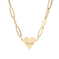 Engravable Paperclip Heart Necklace — Stainless Steel