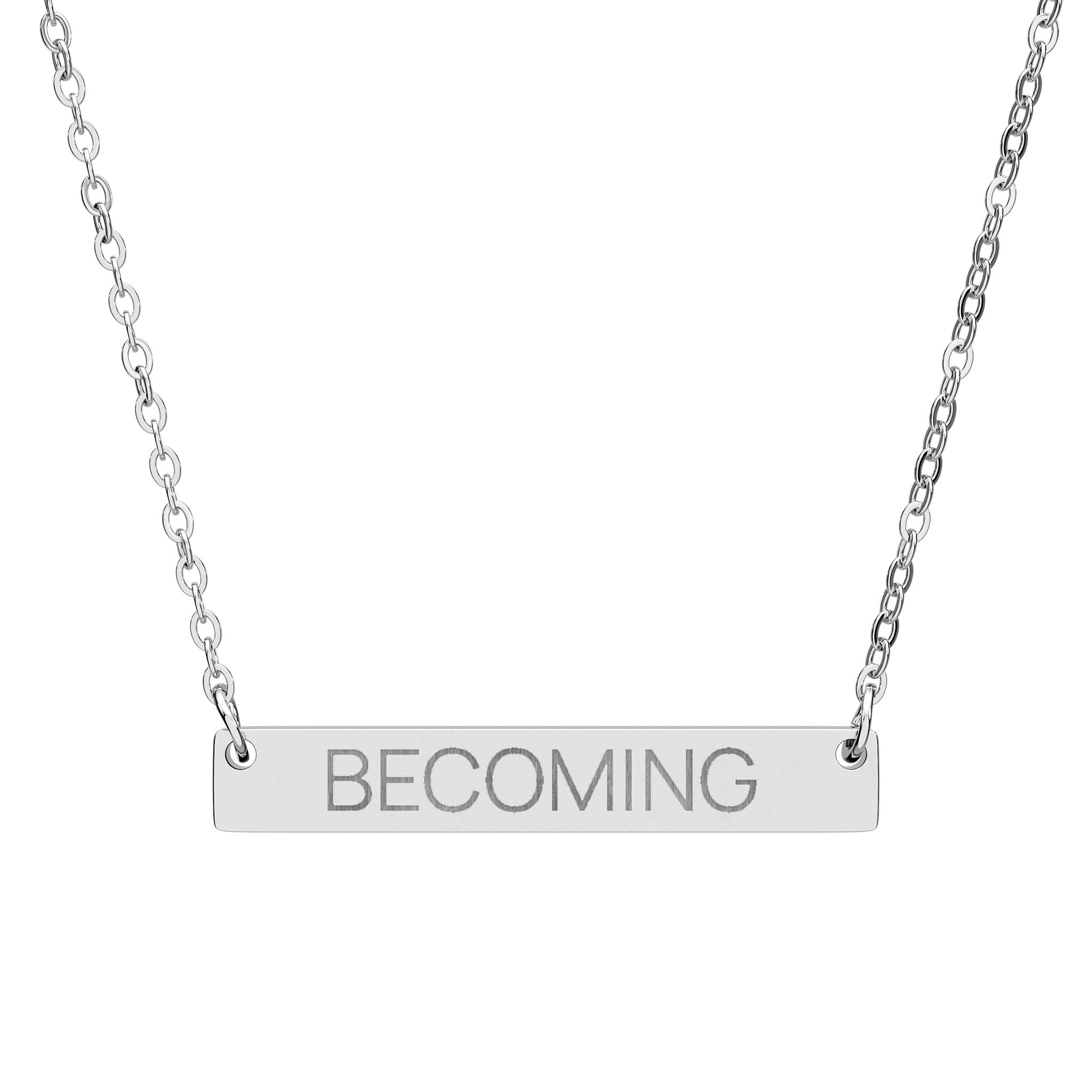 Becoming - Engraved Bar Necklace