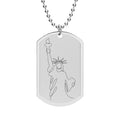 Collier Médaille pour Chien avec Statue de la Liberté par Sublimation — Pendentif Patriotique Doré ou Argenté avec Chaîne à Billes de 61 cm