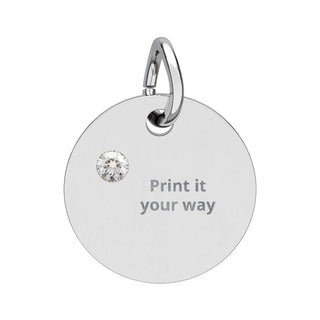 Engravable Birthstone Circle Charm — Personalized Initials or Message, product image 5 of 24