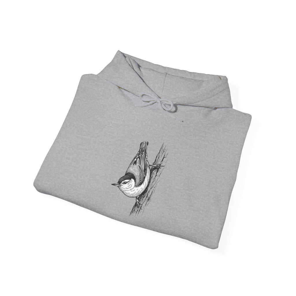 Vintage Monochrome Owl Illustration Hoodie | Birdwatching, Naturalist Style