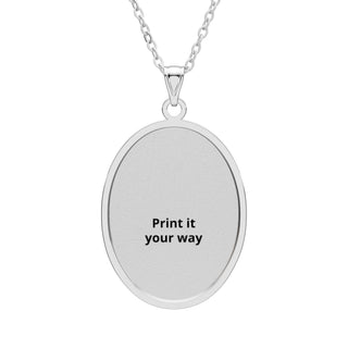 Custom Engraved Oval Pendant Necklace — Personalized Text Memorial Jewelry