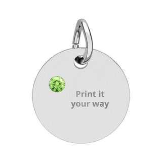 Engravable Birthstone Circle Charm — Personalized Initials or Message, product image 8 of 24