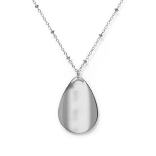 Custom Oval Personalized Necklace – Text Teardrop Pendant, product image 2 of 4