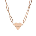 ALWAYS Paperclip Heart Necklace – Engraved Rose Gold Pendant