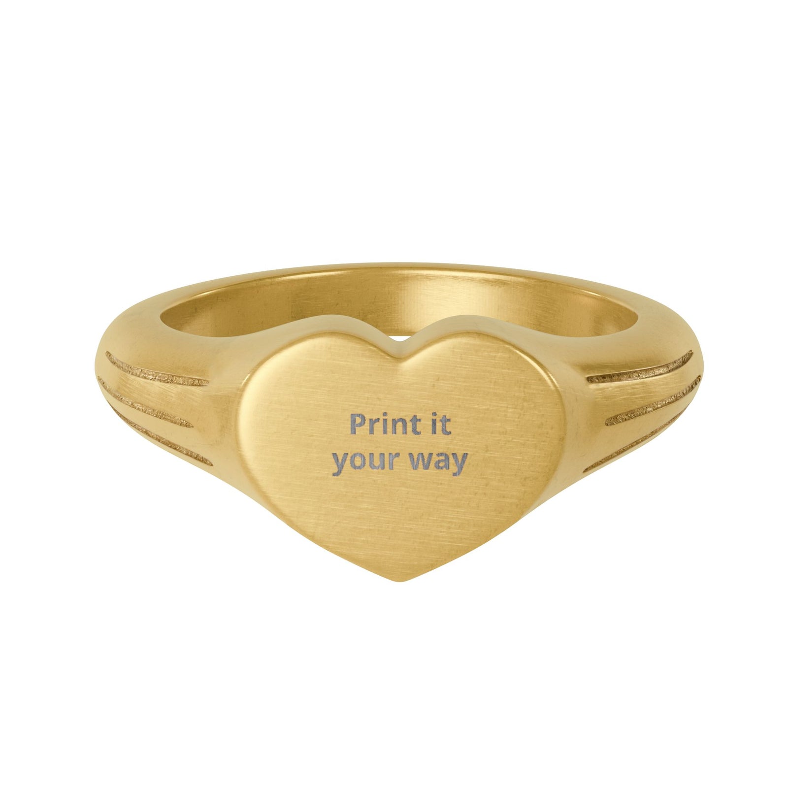 Heart Signet Ring — Custom Engraved Stainless Steel