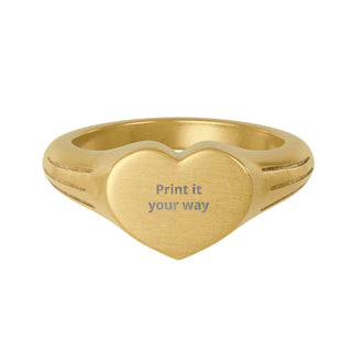 Heart Signet Ring — Custom Engraved Stainless Steel