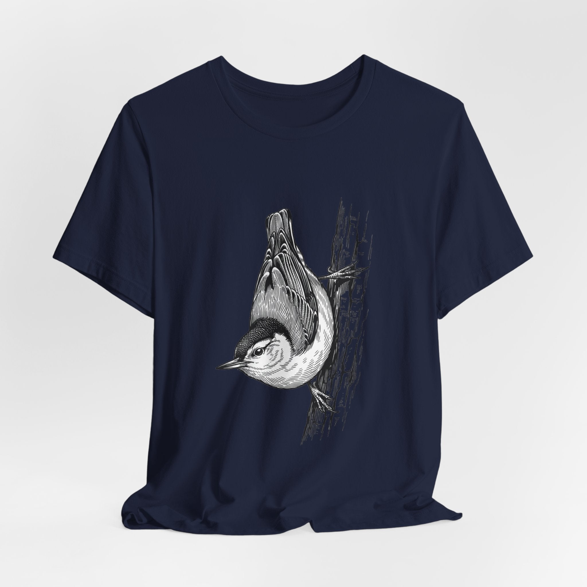Vintage Naturalist Owl Illustration T-Shirt | Birdwatching, Monochrome