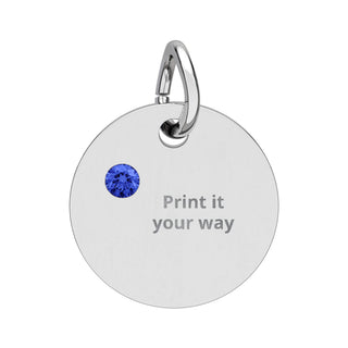 Engravable Birthstone Circle Charm — Personalized Initials or Message, product image 10 of 24
