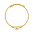 Engravable Heart Cuff Bracelet — Personalized Cable Bangle in Silver or Gold