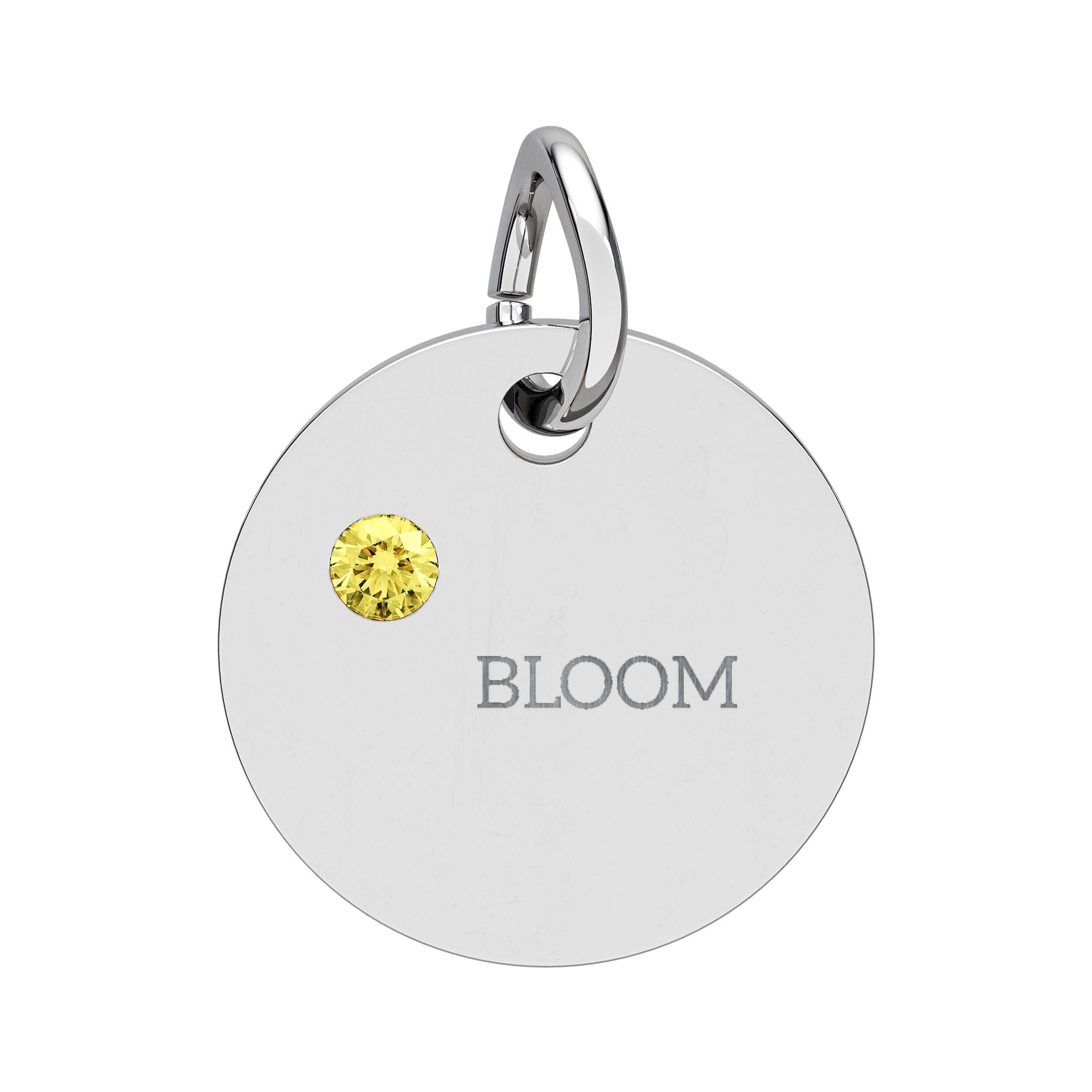 BLOOM Birthstone Circle Charm – Engraved Jewelry Gift (Charm Only)