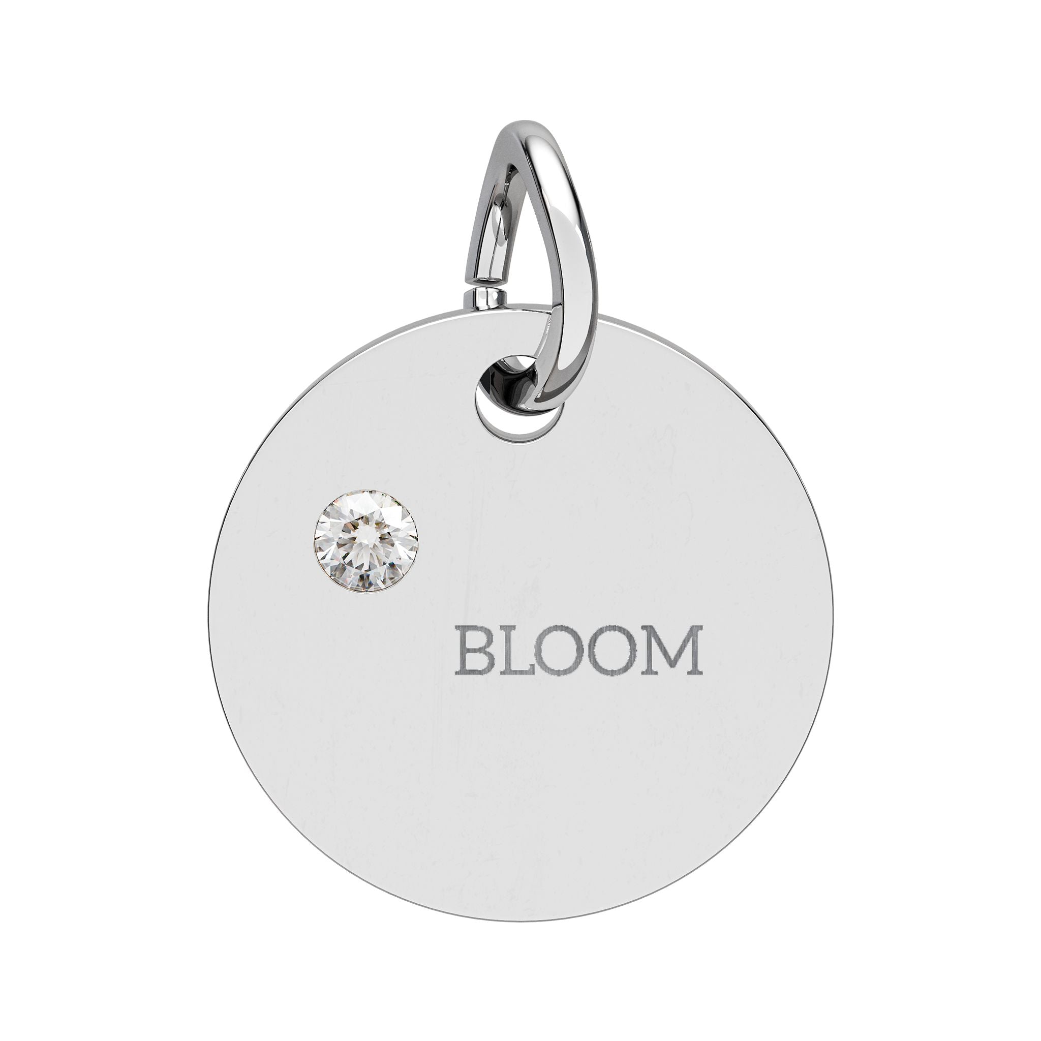BLOOM Birthstone Circle Charm – Engraved Jewelry Gift (Charm Only)