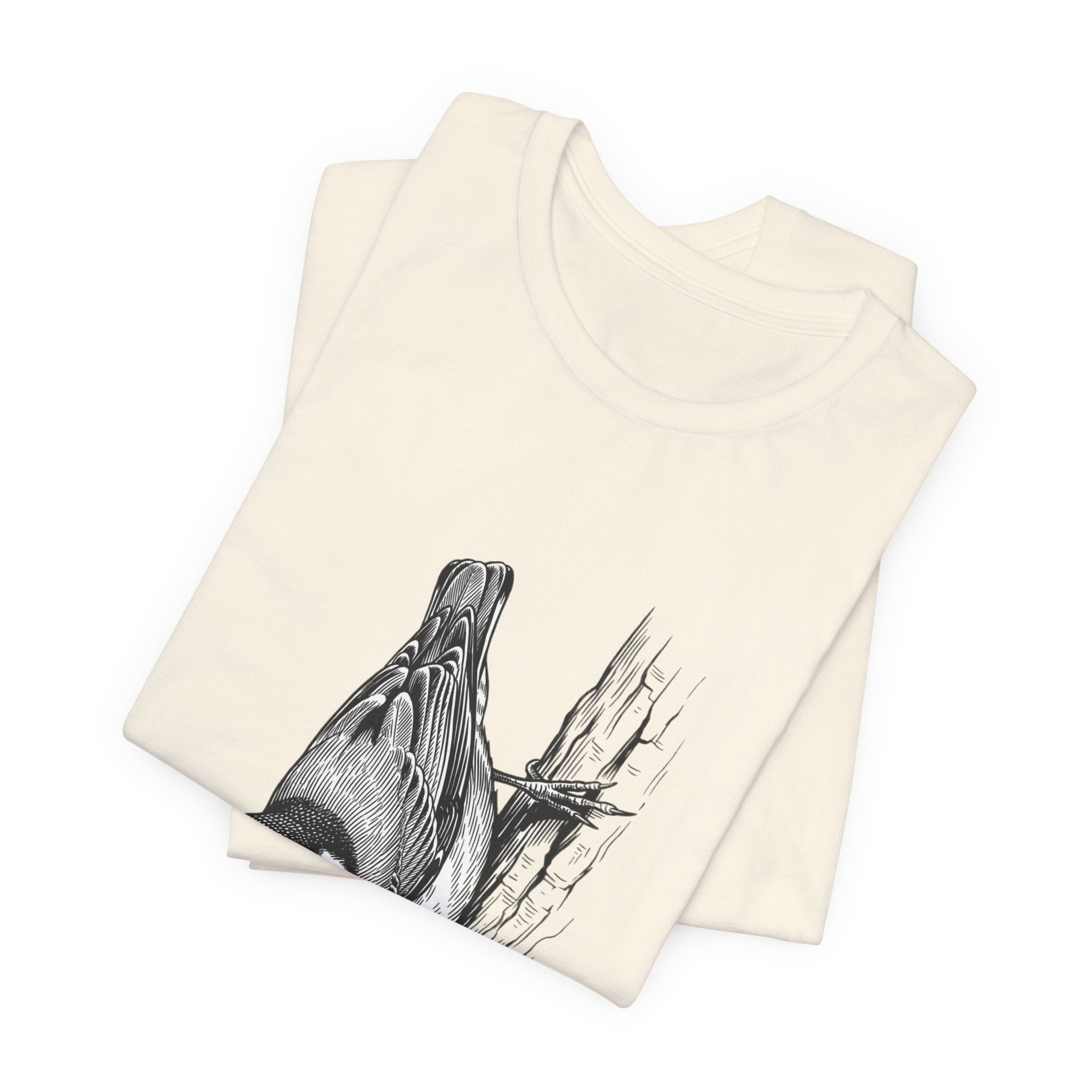 Vintage Naturalist Owl Illustration T-Shirt | Birdwatching, Monochrome