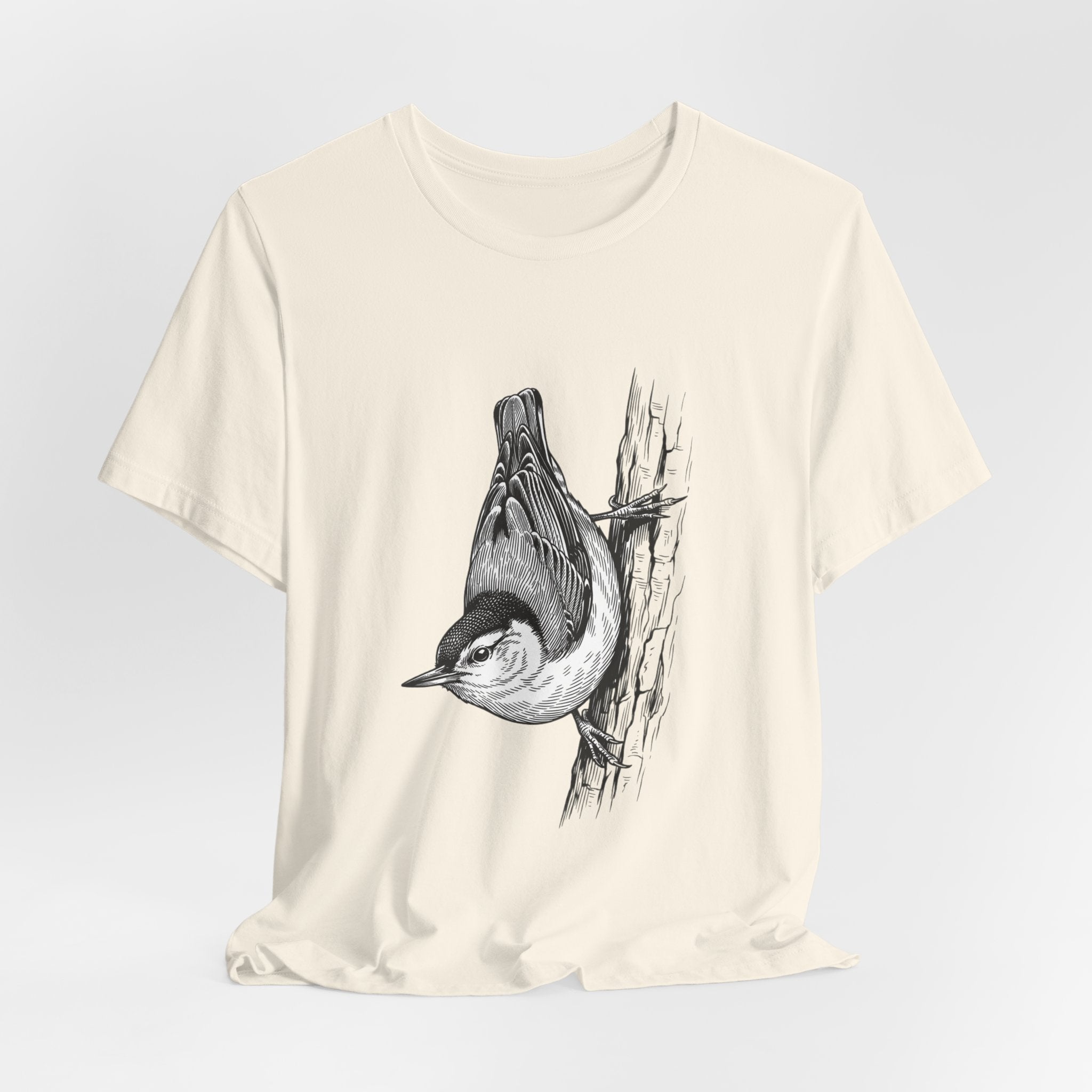 Vintage Naturalist Owl Illustration T-Shirt | Birdwatching, Monochrome