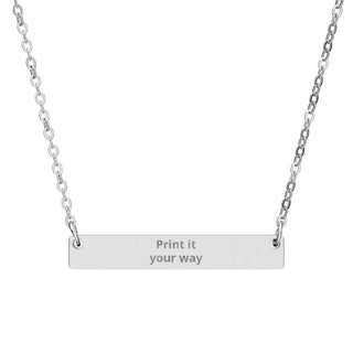 Engravable Horizontal Bar Necklace — Personalized Name & Message Pendant