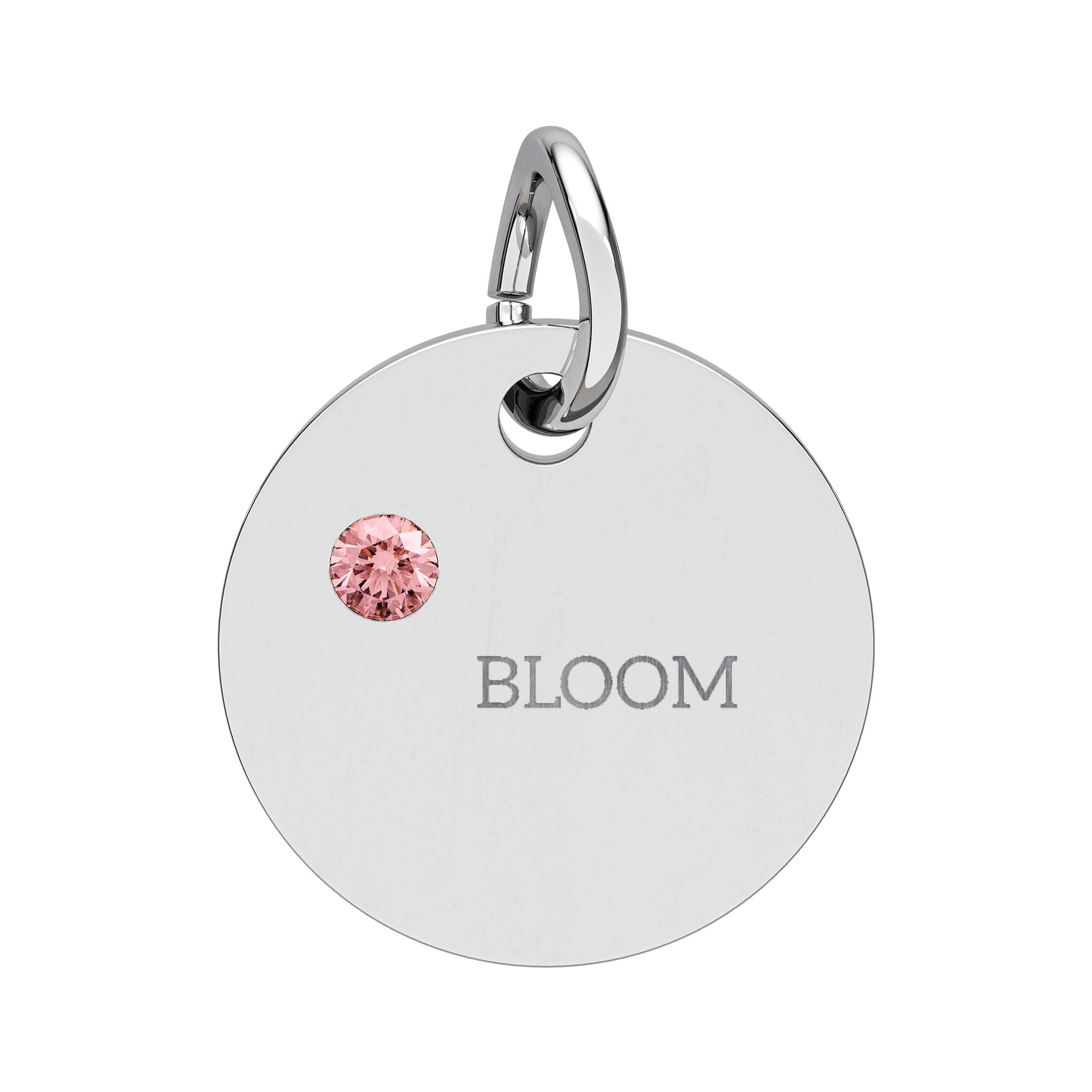 BLOOM Birthstone Circle Charm – Engraved Jewelry Gift (Charm Only)