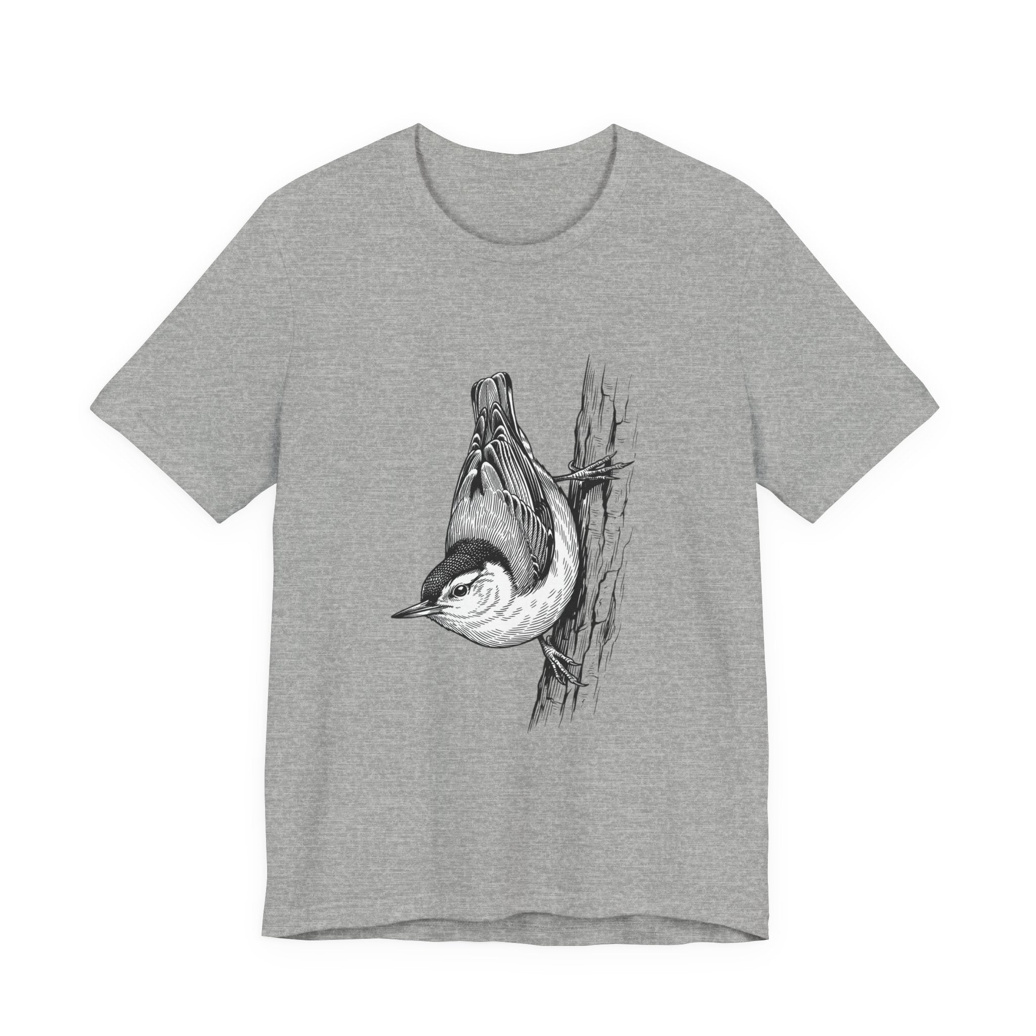 Vintage Naturalist Owl Illustration T-Shirt | Birdwatching, Monochrome