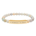 Engraved Natural Stone Bead Bar Bracelet – "A Moment to Keep"
