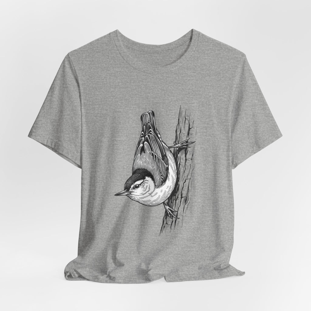 Vintage Naturalist Owl Illustration T-Shirt | Birdwatching, Monochrome