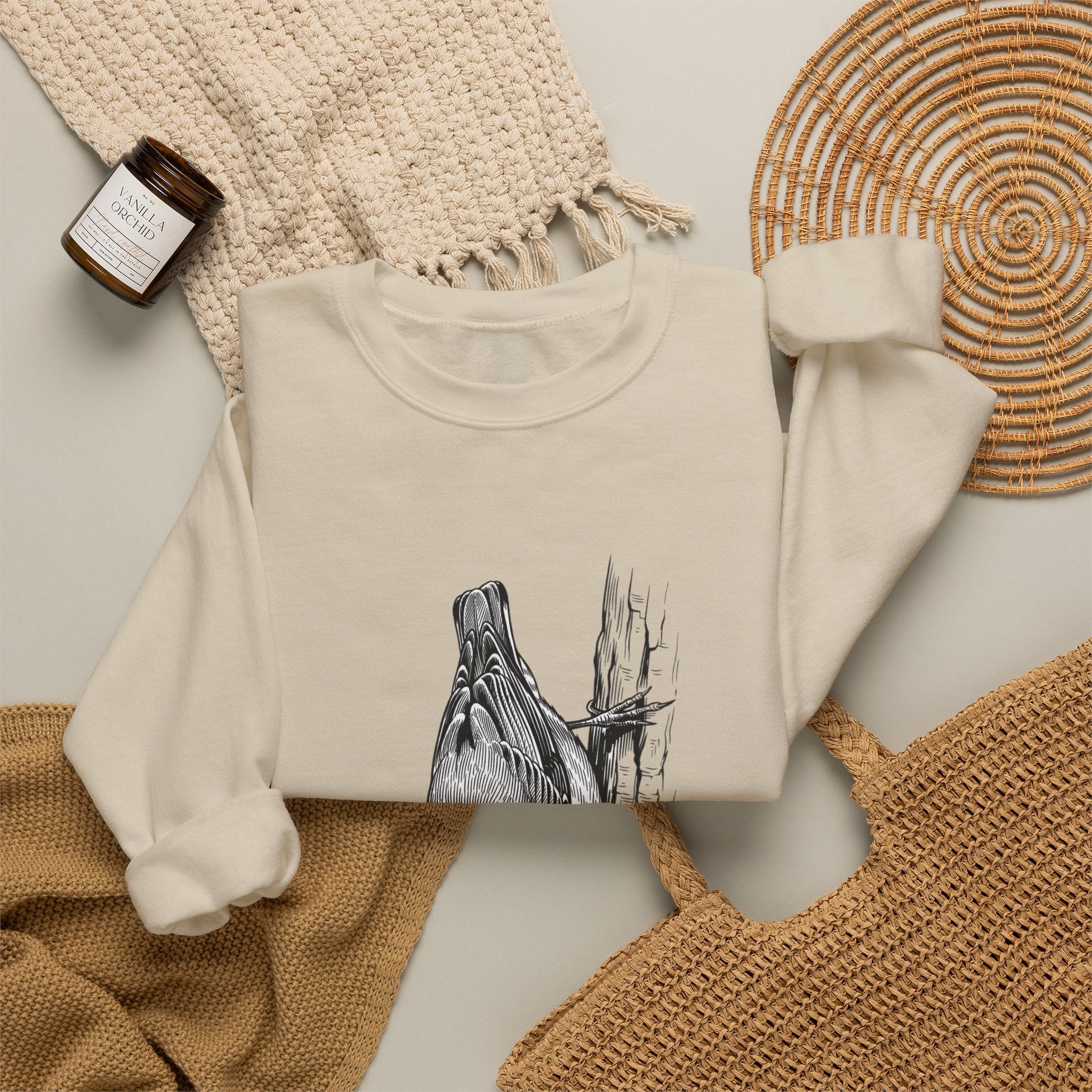 Chickadee Illustration Sweatshirt | Birdwatching, Vintage Naturalist