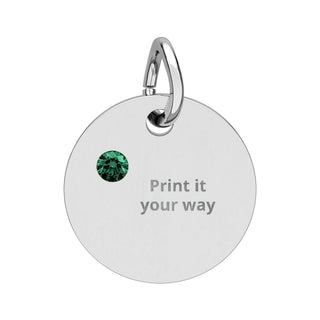 Engravable Birthstone Circle Charm — Personalized Initials or Message, product image 6 of 24