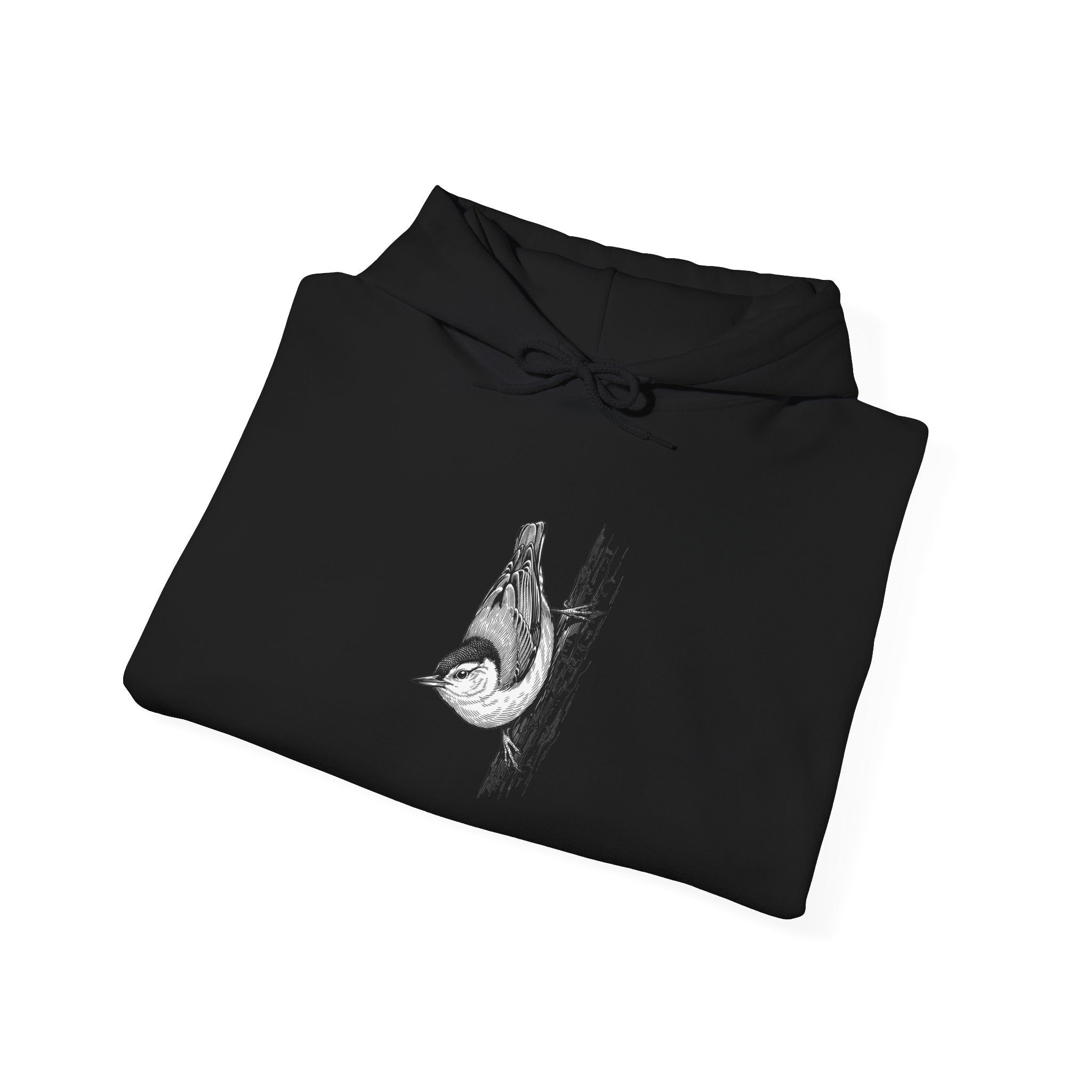 Vintage Monochrome Owl Illustration Hoodie | Birdwatching, Naturalist Style