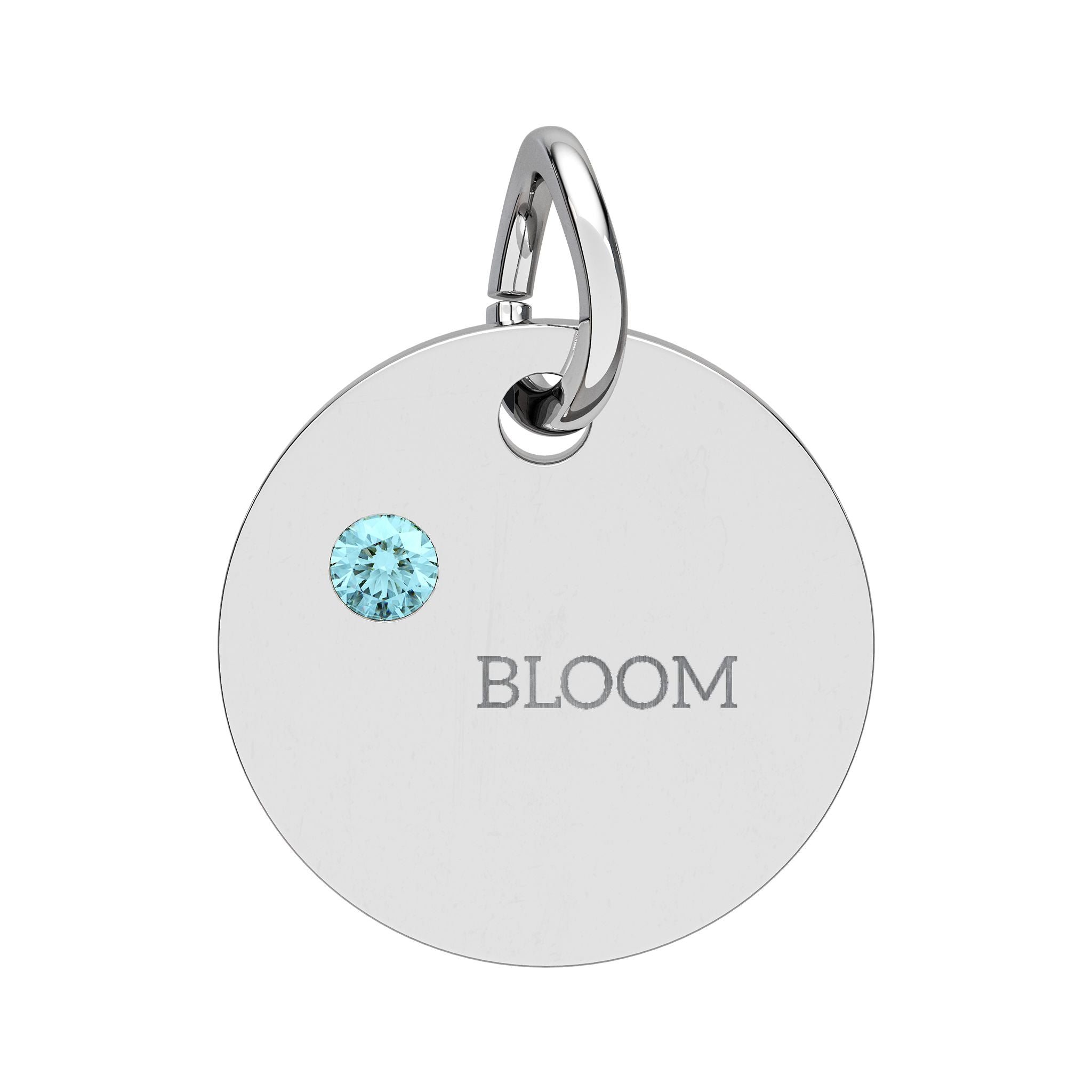 BLOOM Birthstone Circle Charm – Engraved Jewelry Gift (Charm Only)