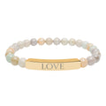 Bracelet en perles de pierre naturelle gravées « LOVE » — Bracelet jonc extensible