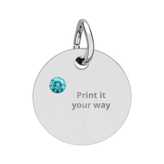 Engravable Birthstone Circle Charm — Personalized Initials or Message, product image 4 of 24