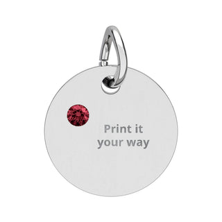 Engravable Birthstone Circle Charm — Personalized Initials or Message, product image 7 of 24