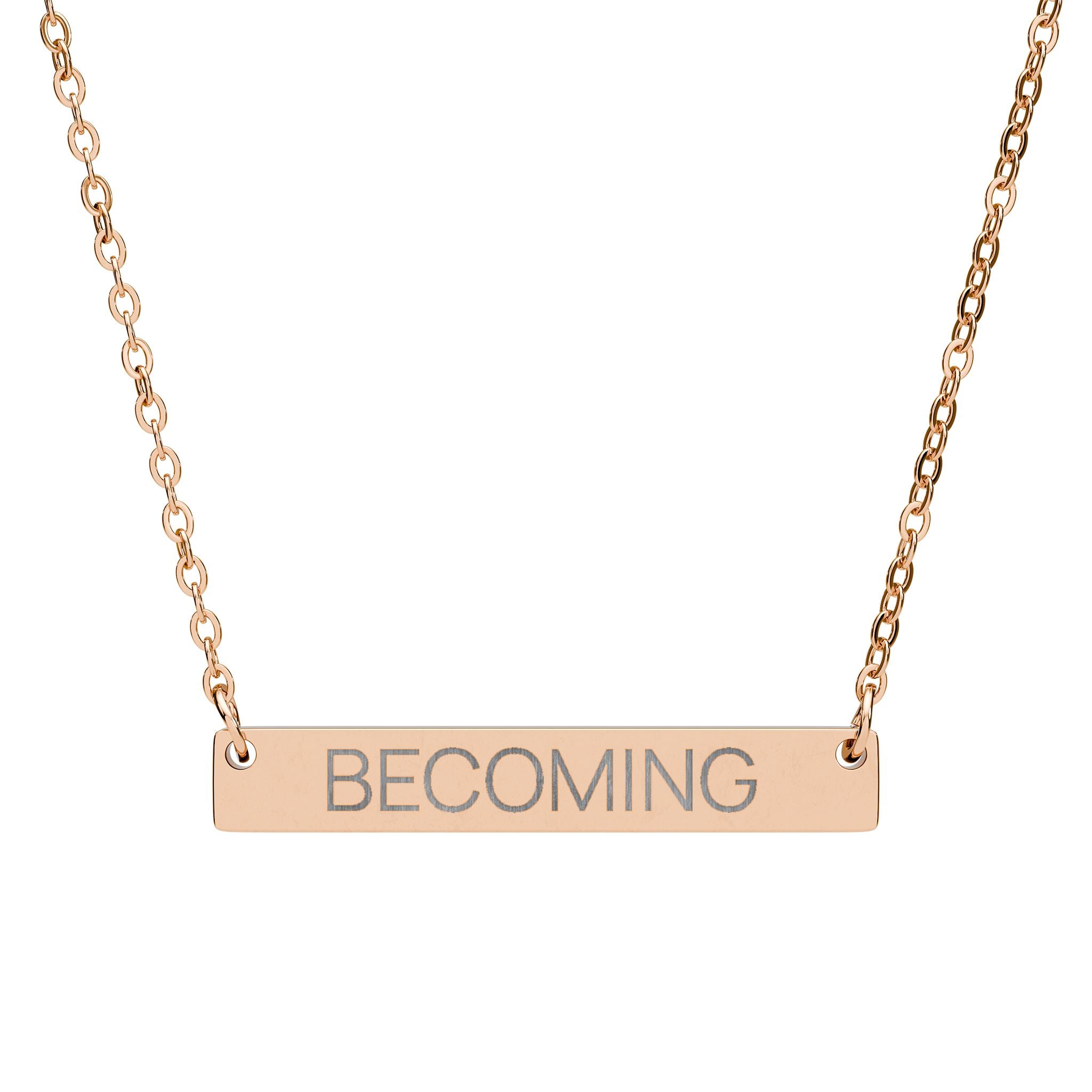 Becoming - Engraved Bar Necklace