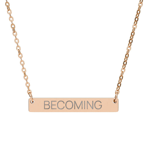 Becoming - Engraved Bar Necklace