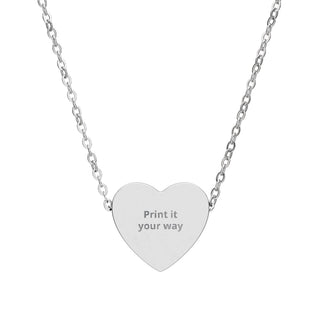 Personalized Engraved Heart Necklace — Stainless Steel Pendant for Her