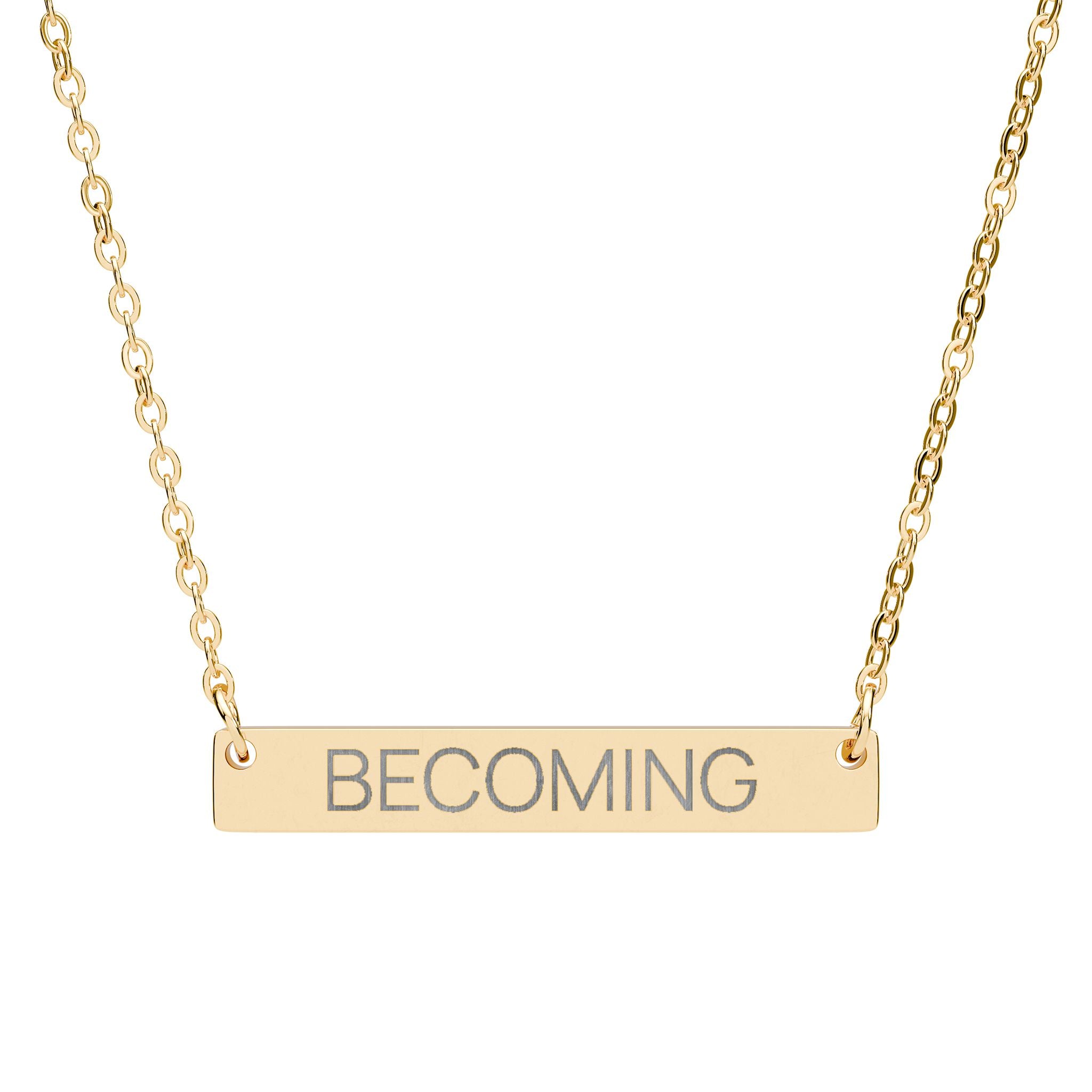 Becoming - Engraved Bar Necklace