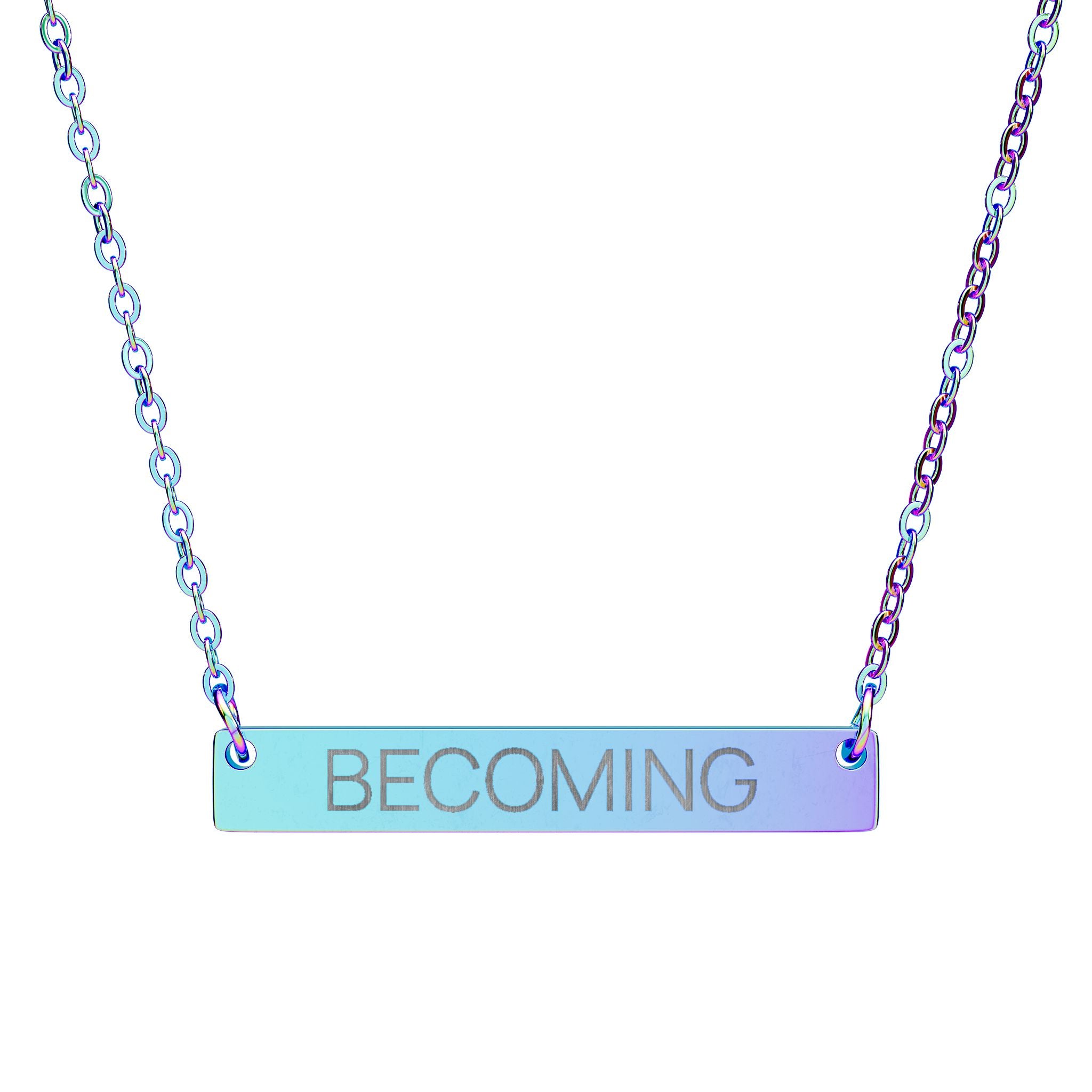 Becoming - Engraved Bar Necklace
