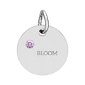 BLOOM Birthstone Circle Charm – Engraved Jewelry Gift (Charm Only)