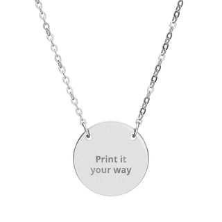 Engravable Circle Necklace — Custom Text Round Pendant Personalized Gift