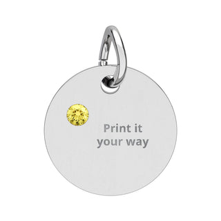 Engravable Birthstone Circle Charm — Personalized Initials or Message, product image 11 of 24