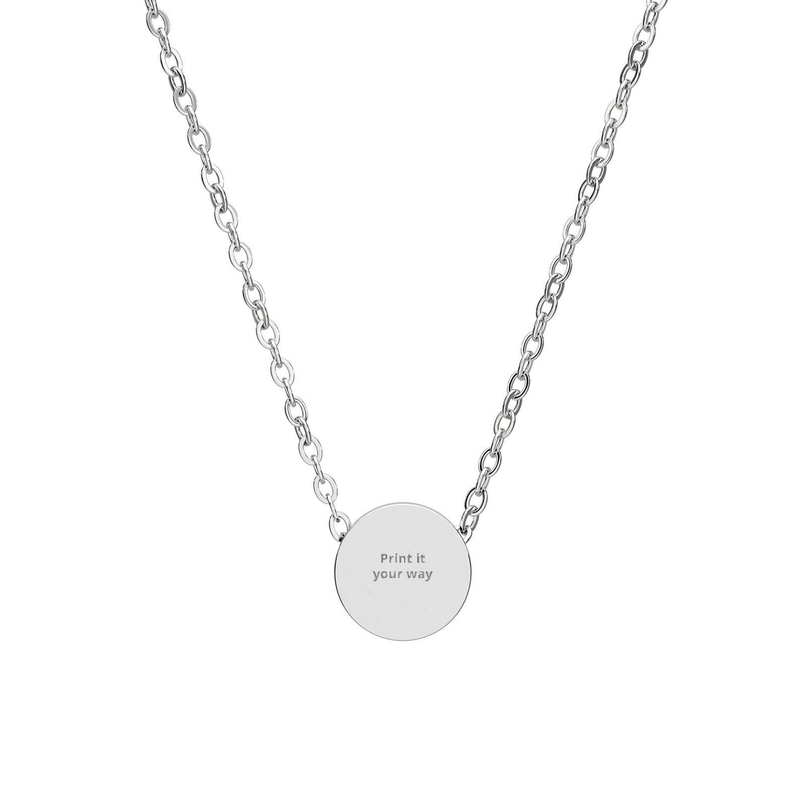 Mini Engraved Circle Necklace – Personalized Tiny Disc Pendant, Custom Initials or Message