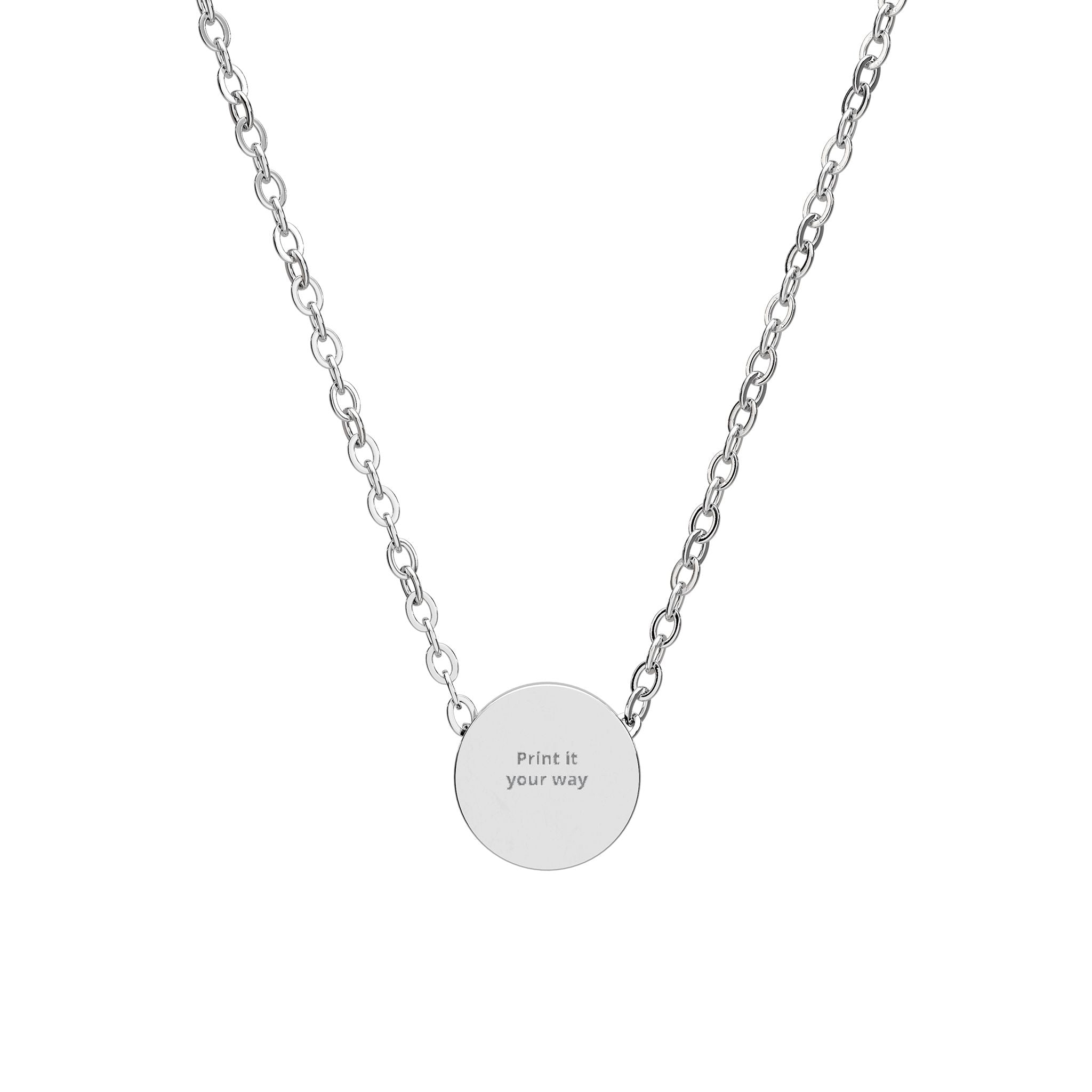 Mini Engraved Circle Necklace – Personalized Tiny Disc Pendant, Custom Initials or Message