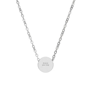 Mini Engraved Circle Necklace – Personalized Tiny Disc Pendant, Custom Initials or Message