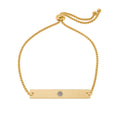 Bracelet barre PVD or 18 carats gravable — Plaque soleil smiley ajustable