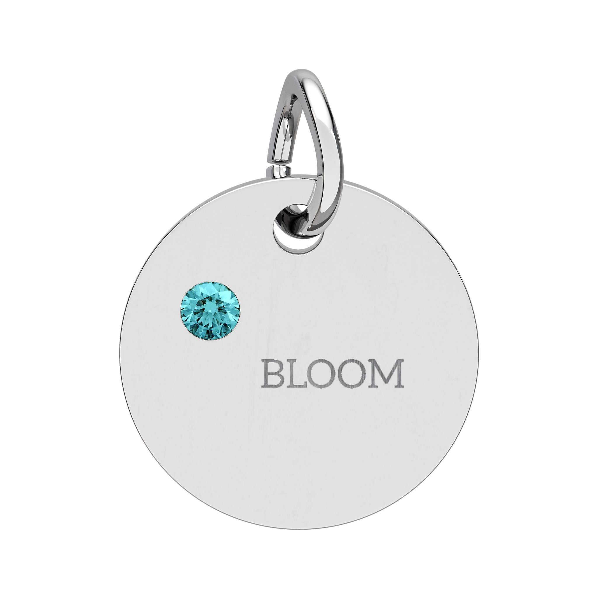 BLOOM Birthstone Circle Charm – Engraved Jewelry Gift (Charm Only)