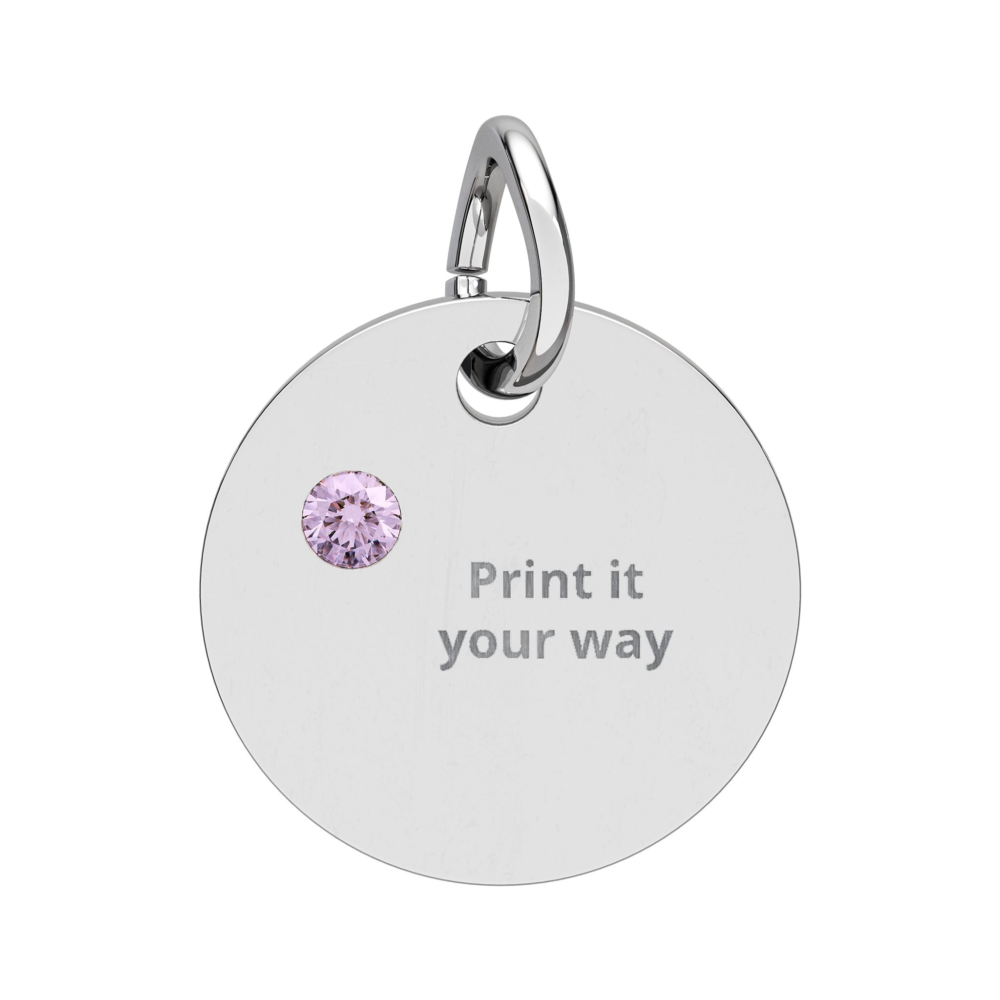Engravable Birthstone Circle Charm — Personalized Initials or Message, product image 1 of 24