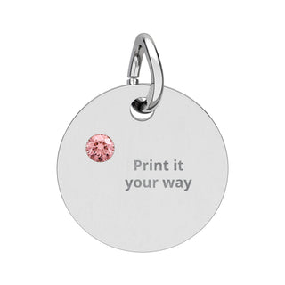 Engravable Birthstone Circle Charm — Personalized Initials or Message, product image 12 of 24