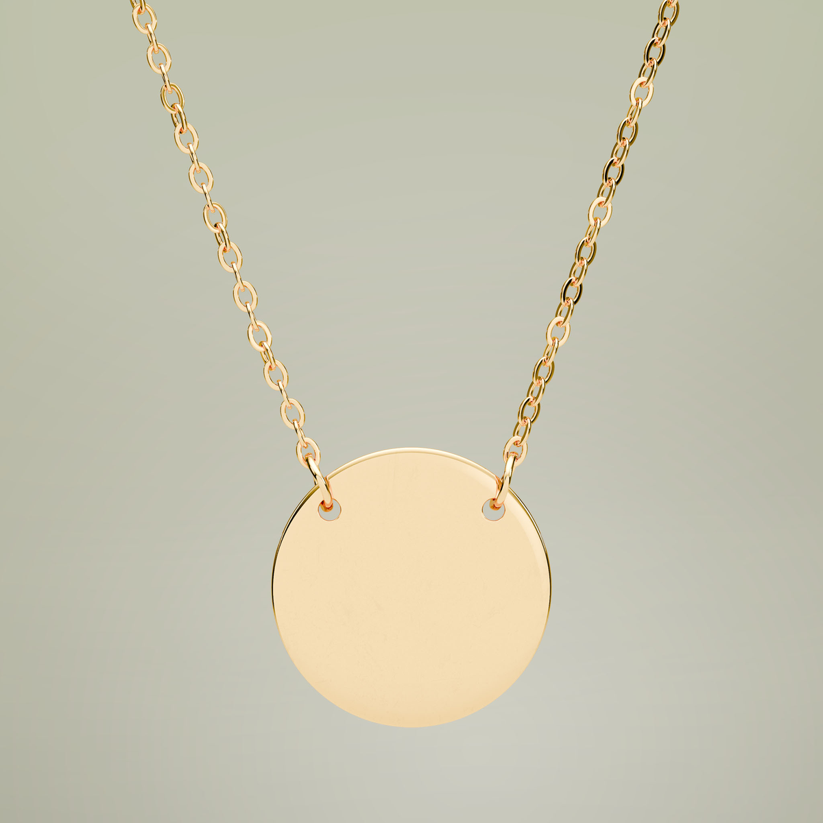 Engravable Circle Necklace — detailed pendant view